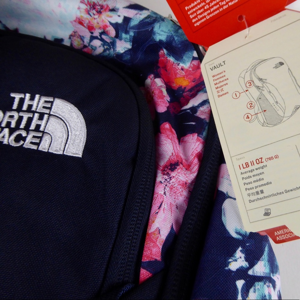 The North Face Vault Women’s Floral Backpack NWT - Picture 6 of 8